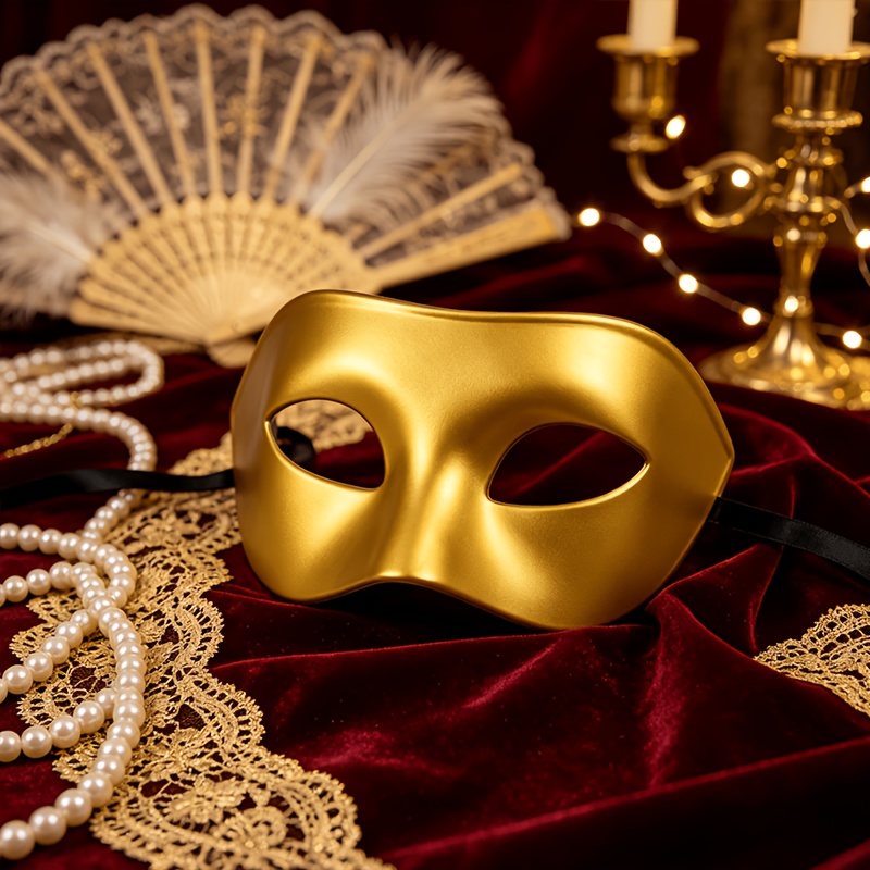 4-pack Masquerade Mask Party Set, Golden and Silvery