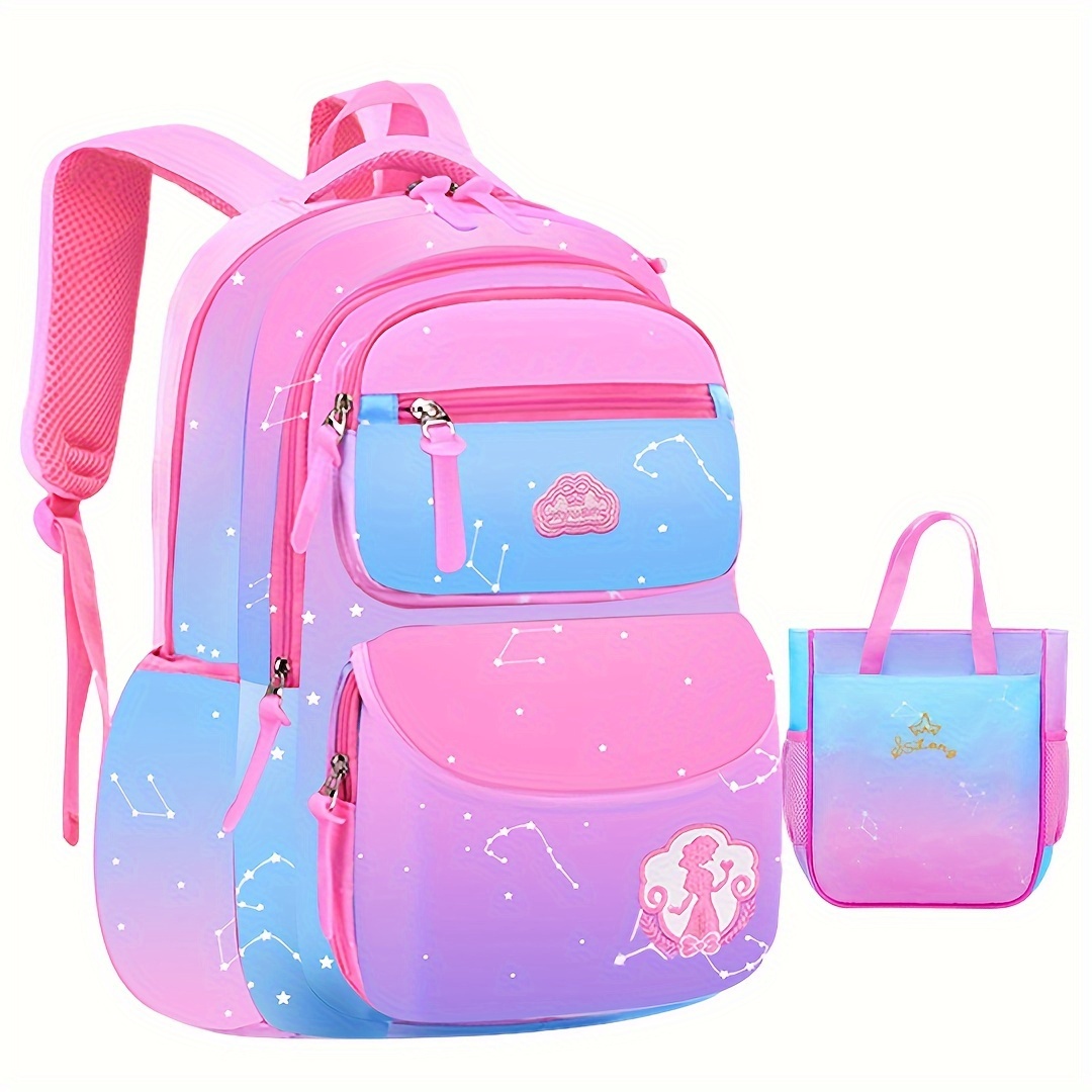 Barbie Juego de mochila de 4 piezas | Juego de mochila escolar para niñas |  Mochila para niñas, bolsa de almuerzo, botella de agua y estuche para