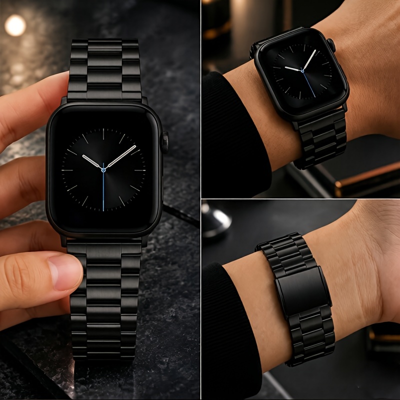TEMU Stainless Steel Smart Watch Band, Suitable For Watch Series 11/10/9/8/7 46mm/42mm/45mm/41mm, For Iwatch Ultra 2/1 49mm, Se 6/5/4