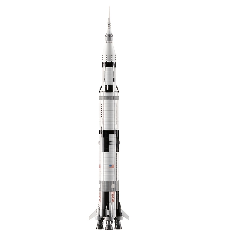 White and Black Color-Block Rocket Assembly Blocks