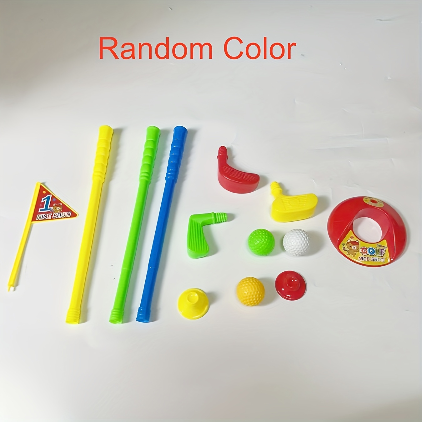 Image of Children Golf Set: 9pcs Kids Golf Sports Set, Kids Golf Clubs Indoor And Outdoor Golf Set For Boys And Girls, Random Color