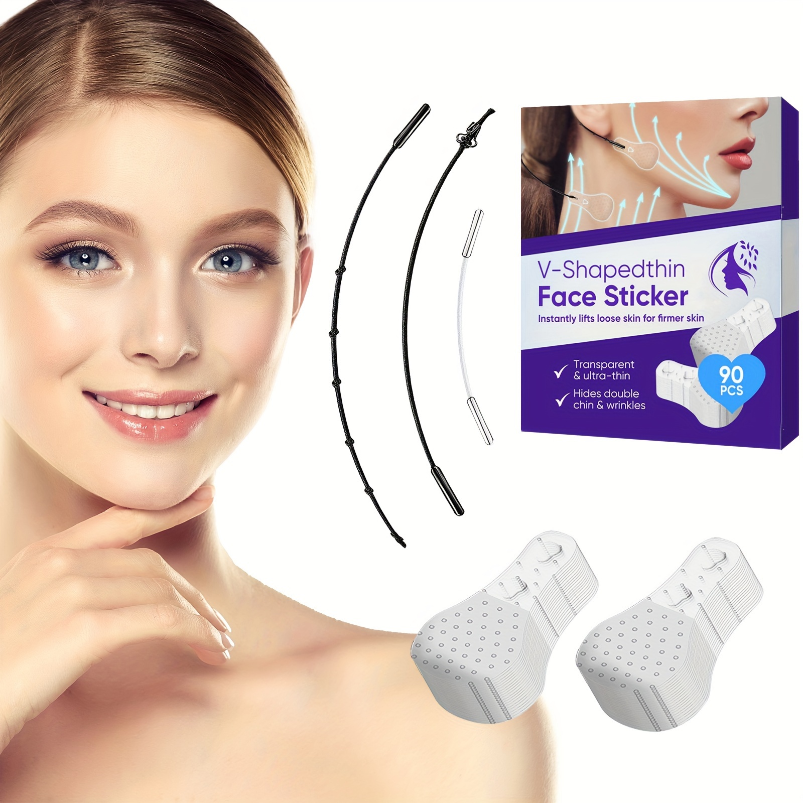 

Face Lift Tape, Face Tape Lifting Invisible, Face Tape For Wrinkles, Instant Face Lift And Shape V Face, 90pcs