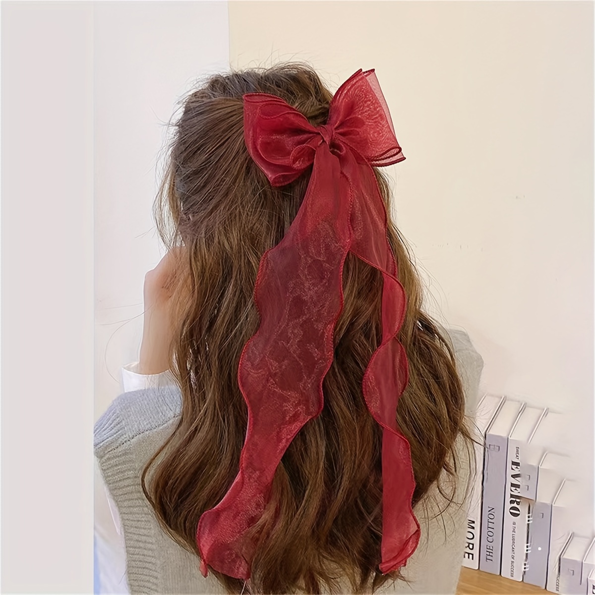 

6-piece Princess-style Fabric Bow Hair Clips Set - Cute & Sweet Ribbon Barrettes For Women And Girls, Perfect For Styling