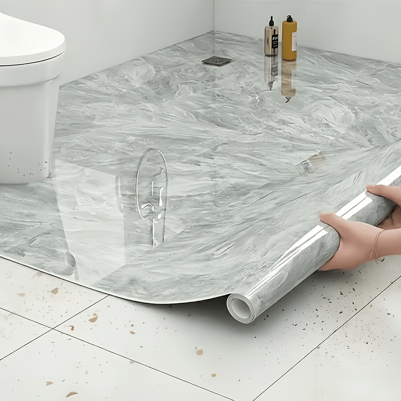 Image of Waterproof Sticker For Bathroom, Self-adhesive Marble Wallpaper To Cover Ugly Toilet Walls