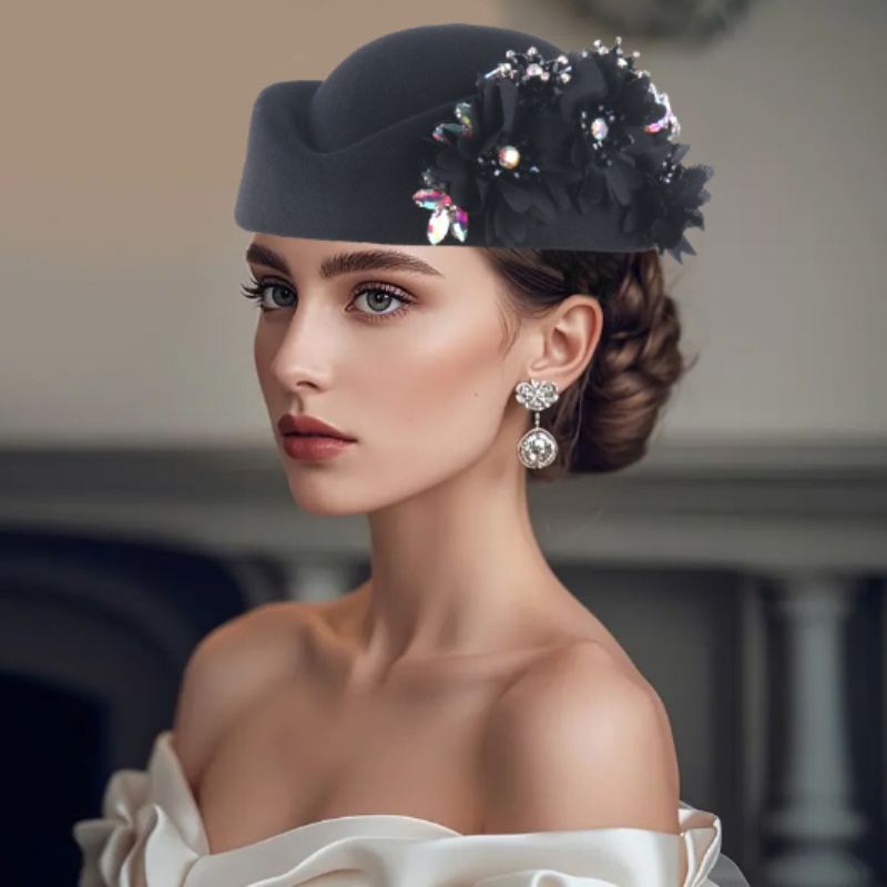 womens pillbox hat flowers vintage british style derby hats  display picture 3