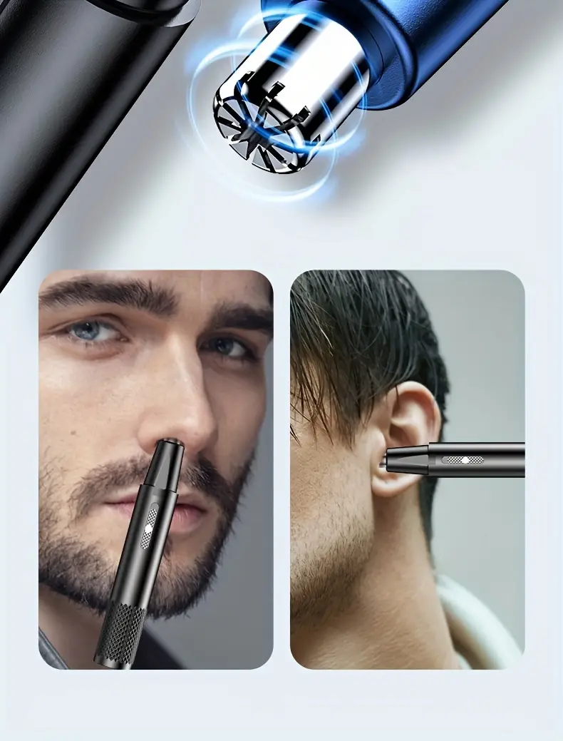 electric nose and ear hair trimmer male and female nose hair remover usb charging stainless steel head silent motor nose hair cleaner Product details 3
