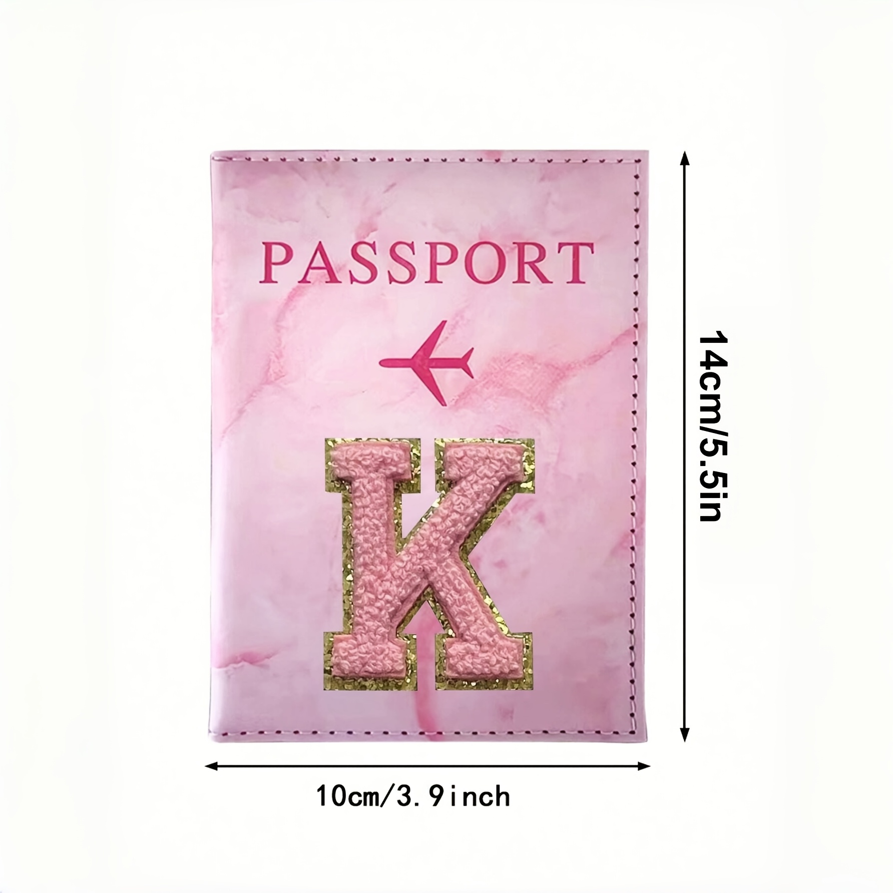 TEMU 1pc Personalized Passport Case, Decorated With Rose Towel Embroidery, Printed With Letters A-z, Unisex Retro Holder, Portable Multifunctional