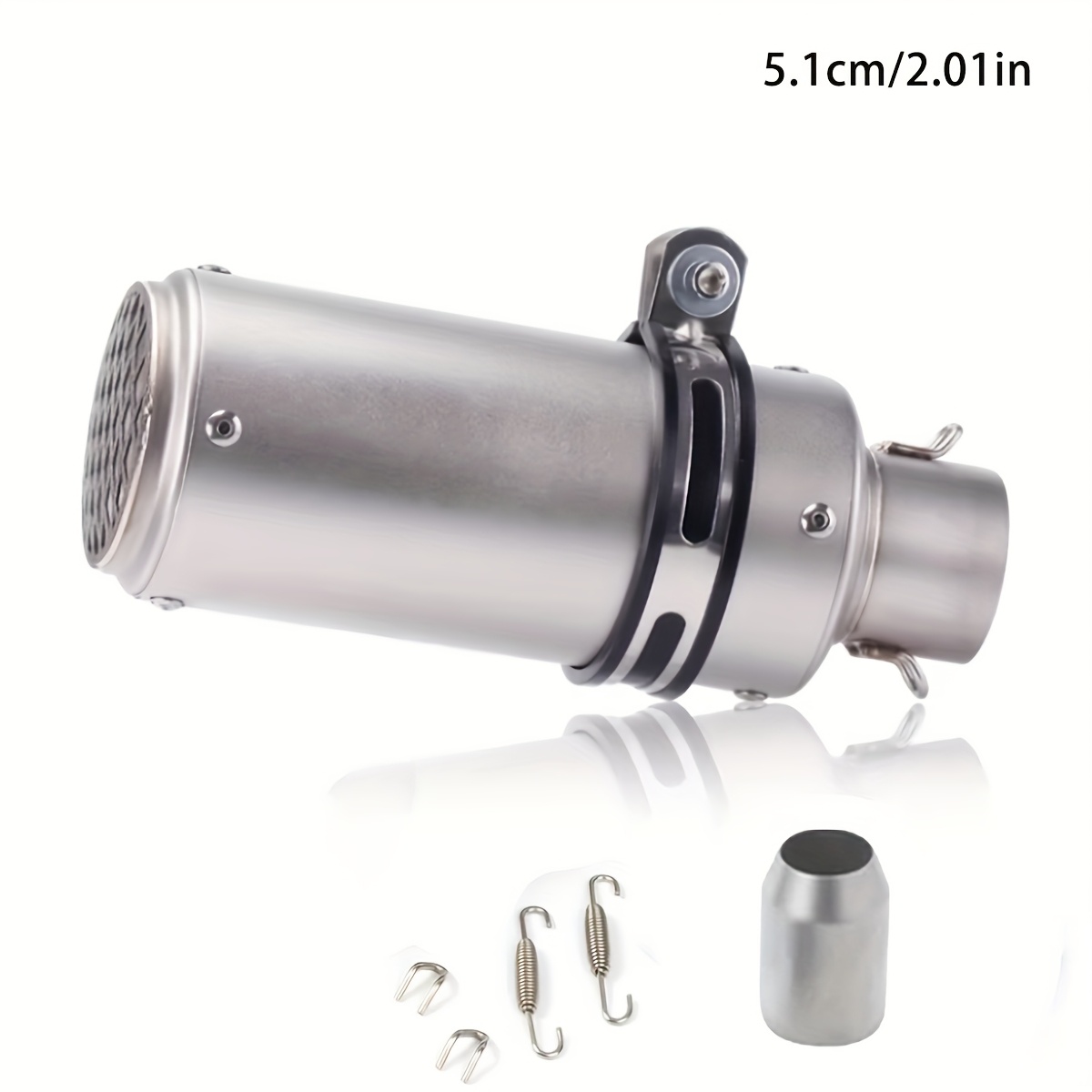 1pc 51mm universal motorcycle exhaust pipe stainless steel       street scooters sports bikes motorcycle accessories aesthetic upgrade   construction details 5
