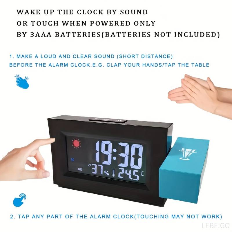 Alarm Clock Projection On Ceiling Projection Alarm Clock, Digital Clock ...