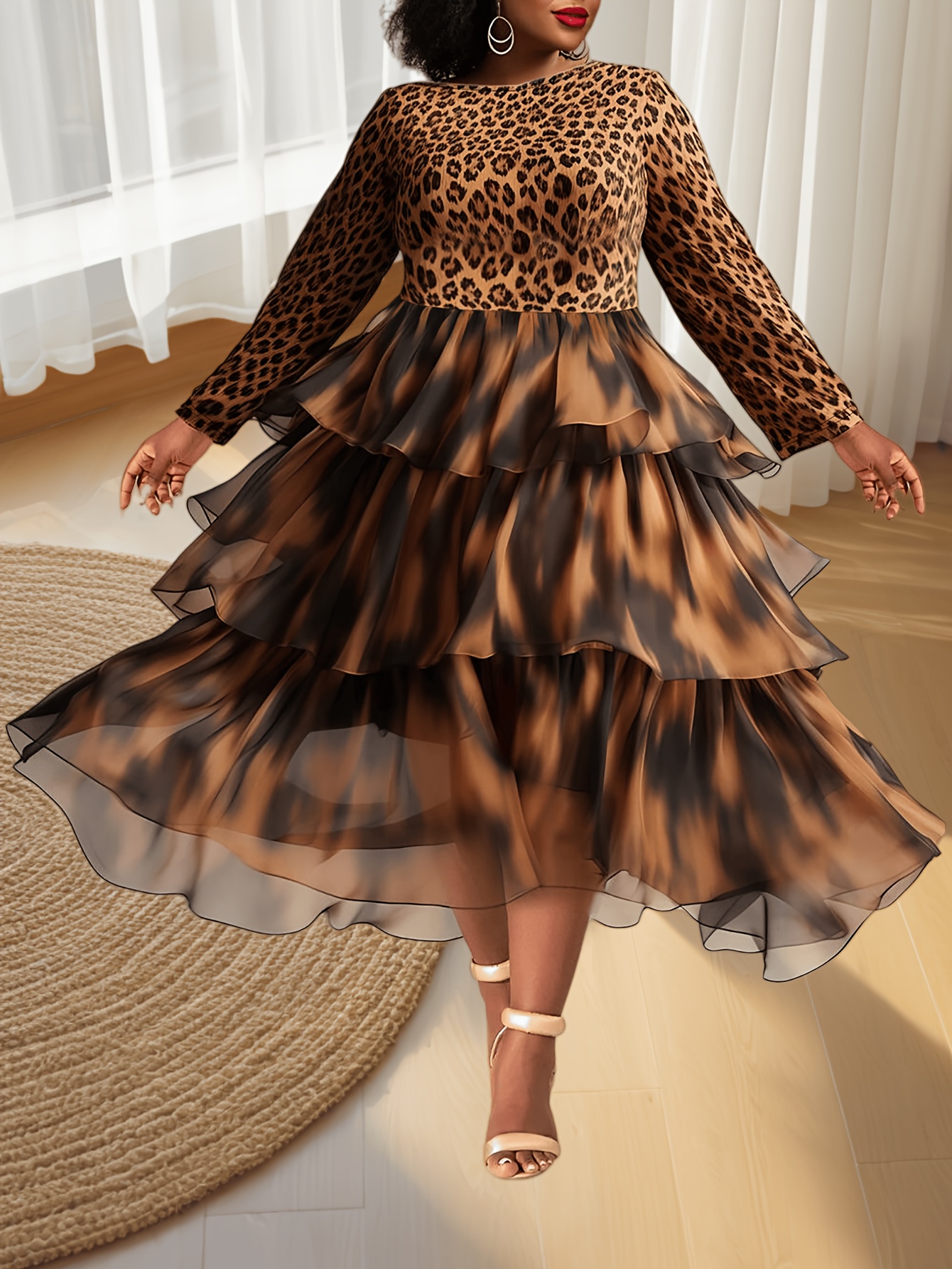 brown midi dress satin Rena Brown Faux Leather Dress | Women's Clothing