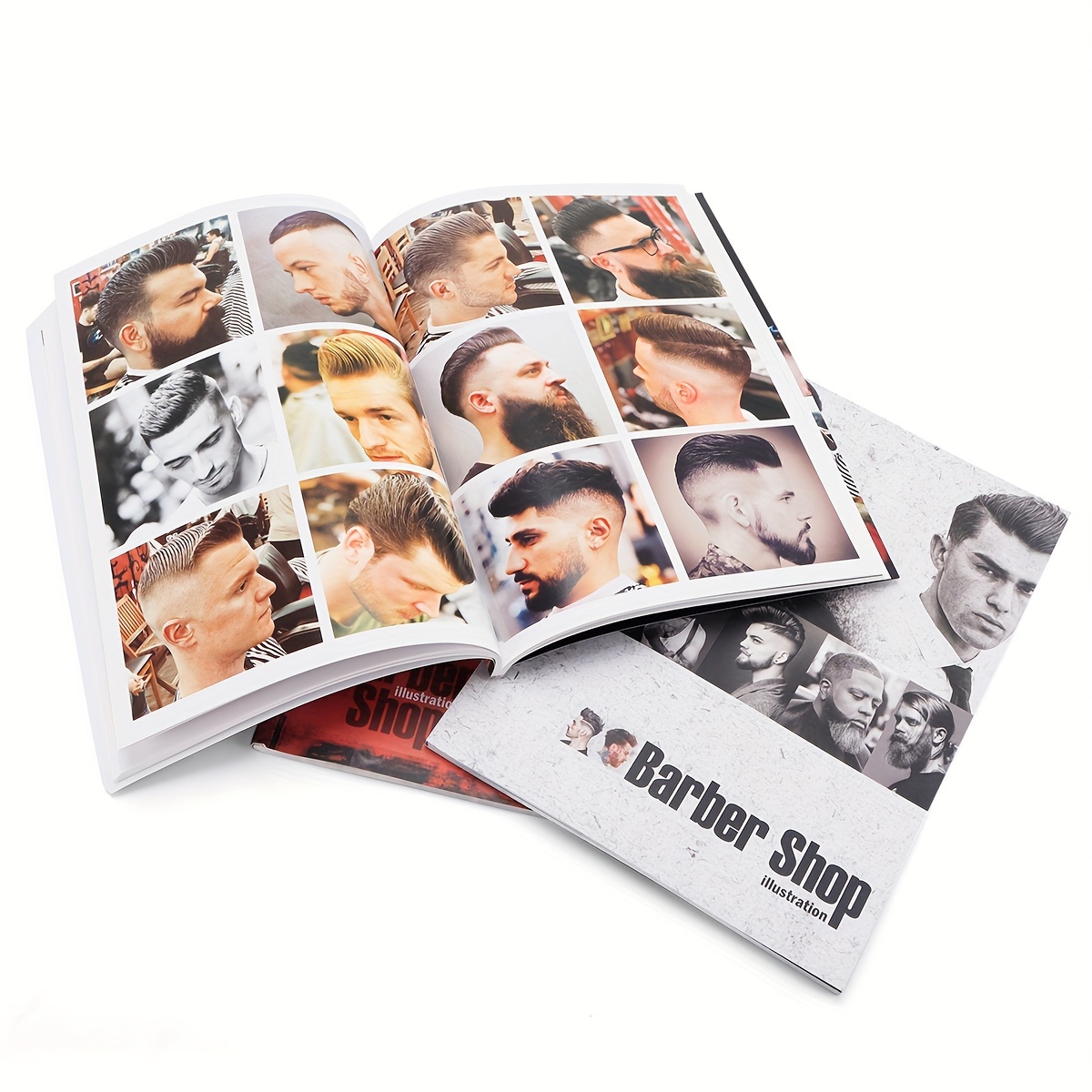 

Barber Shop Hairstyle Book, Modern Haircut Selection Album, Oil Head Carving Salon Customer Hair Styling Choice Illustration Book