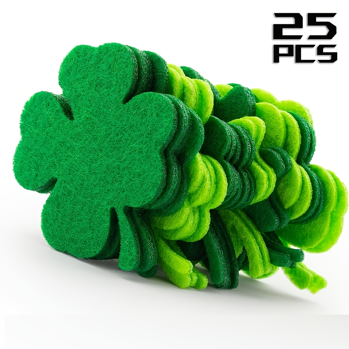 Image of Large Mixed Green Felt Clover Party Photo Booth Prop, 's Day Party Decoration Suitable For Photo Booths, Decor, Birthday Party Crafts.