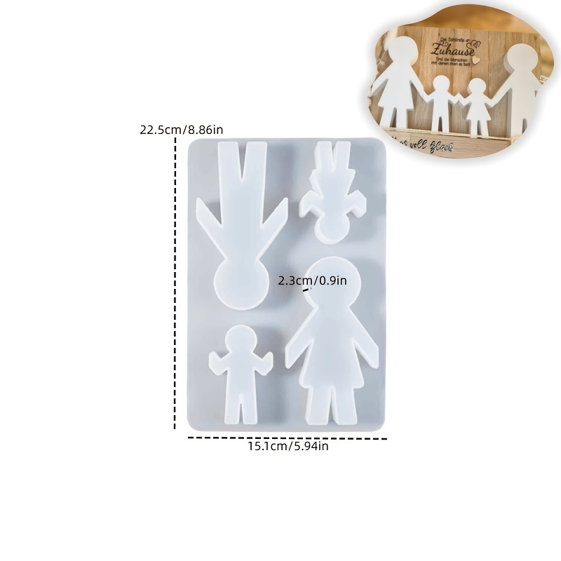 Image of 1pc Dnejiu Resin Casting Molds Suitable For Resin & Gypsum Plaster - Family Hands Mold With Parent & Bonding, Candle Making, Ornaments, Handmade Craft Mould For Home Decor, Wax Compatible For