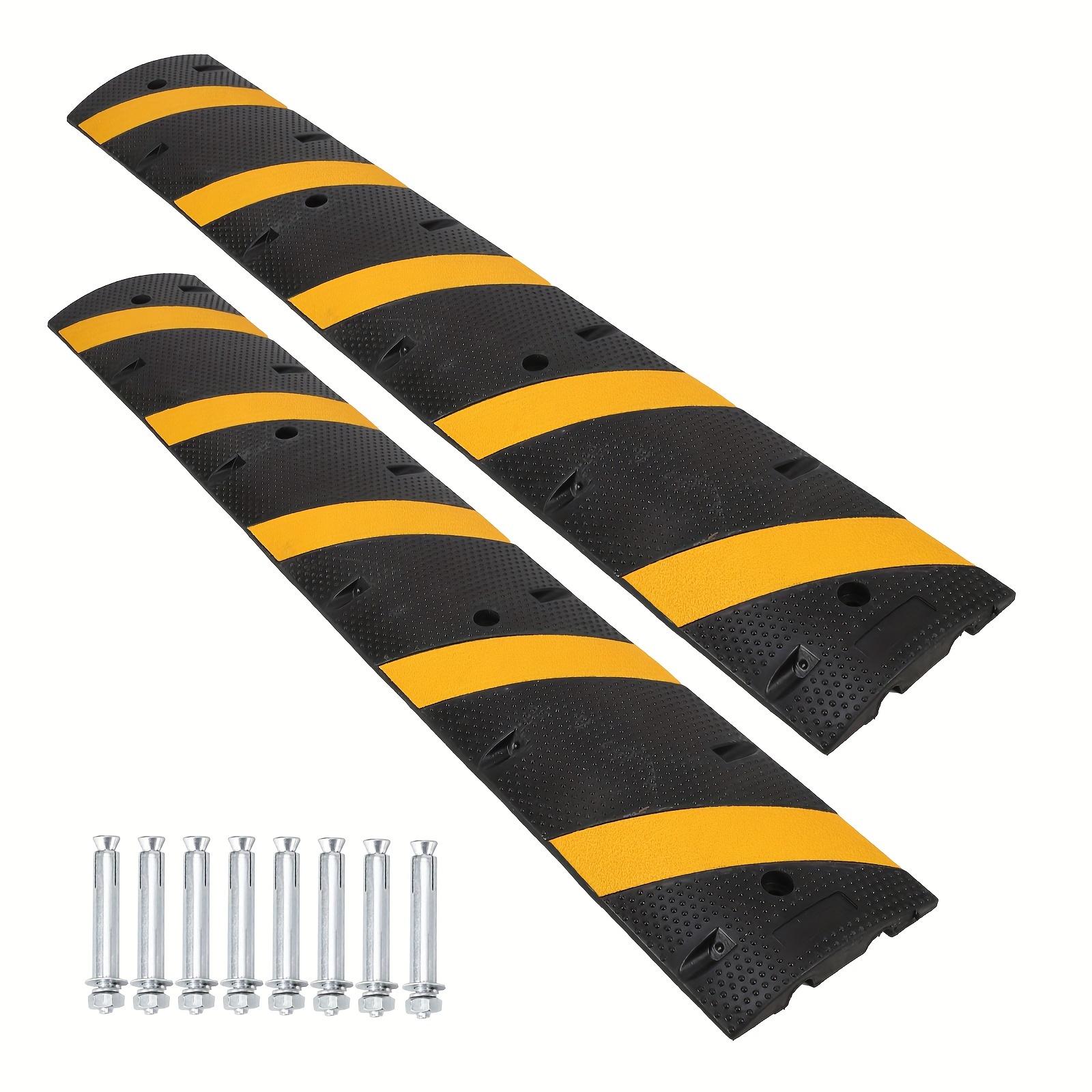 1pcs 6 ft rubber 2 channel modular heavy duty s 25000 lbs load capacity cable protector ramp for asphalt concrete gravel driveway road details 1