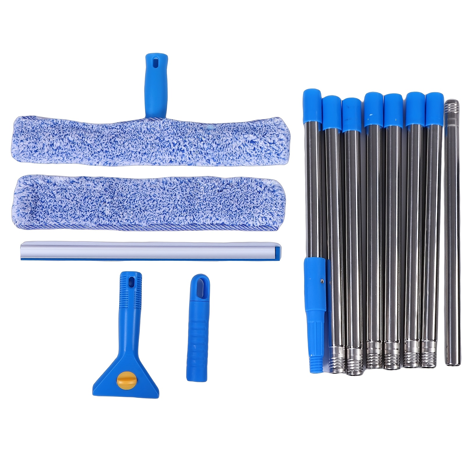 Image of Window Cleaning Kit With Extension Pole 10ft Window Cleaning Brush Window Washing Equipment Cleaner Tool For Indoor Outdoor High Window Car Glass