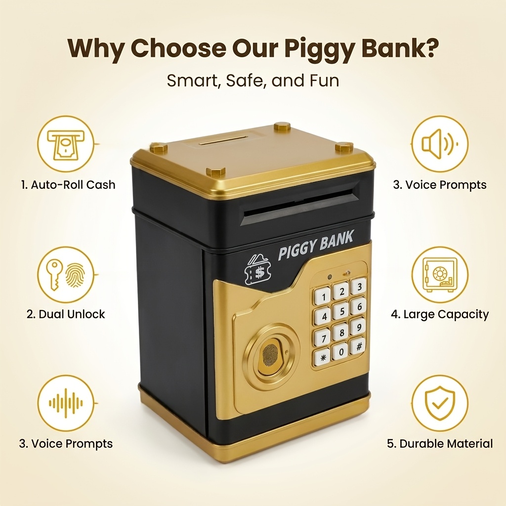 kids money saving box sold on Temu United States