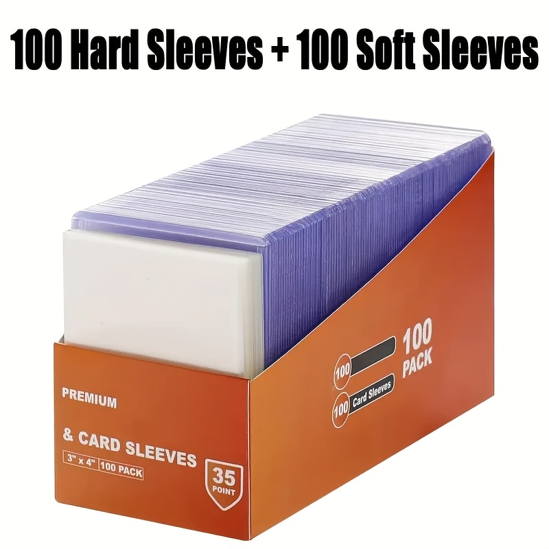 hard baseball card sleeves Buy 100 Card Sleeves Hard Sleeves for Cards, 3"x4" Baseball Card Protectors  Hard Plastic, 35pt Card Holders for Baseball Cards, Football Cards (50 Hard  Sleeves + 50 Clear Sleeves)