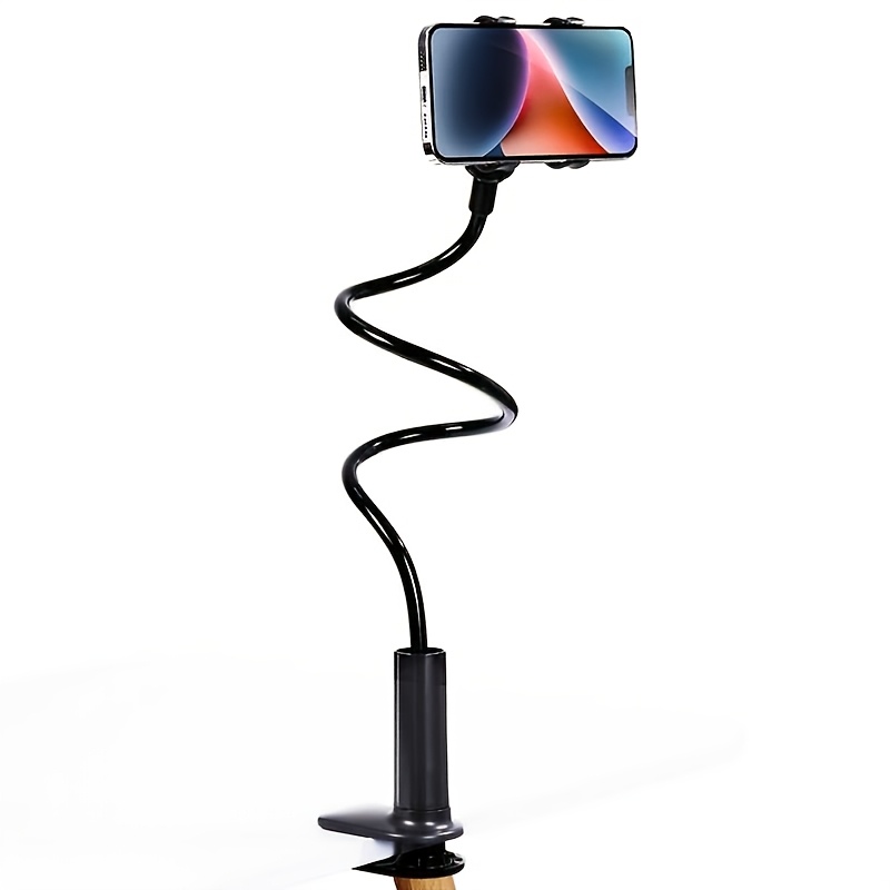 TEMU 360-degree Universal Flexible Hose Phone Holder, Phone Stand, Lazy Tablet Stand, Stable Anti-shake Adjustable Angle Clip, Universal For Desk And