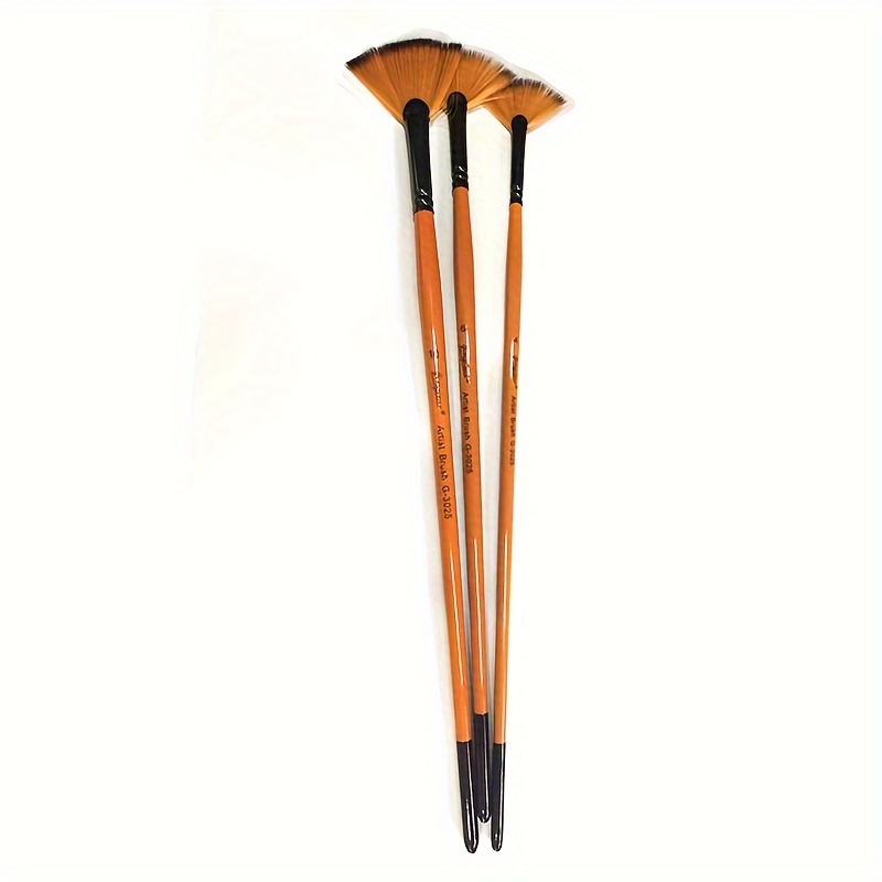 3pcs/set Pottery Soft Hair Fan-shaped Brush Absorption Diy Ceramic Large-area Coloring Brush Glaze Hydration Tool
