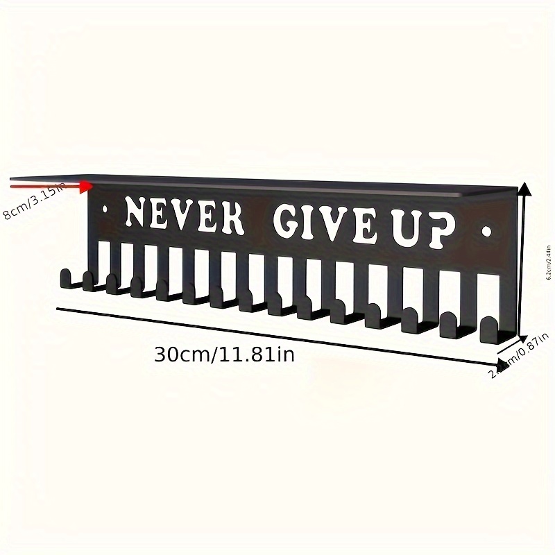 TEMU Iron Medal Display Rack With Hooks - 