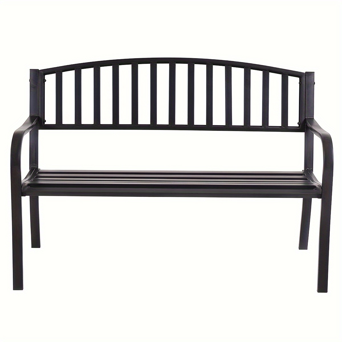 

Costway 50" Patio Chair For Garden Bench Park Yard, Outdoor Furniture Steel Slats Porch Chair Seat
