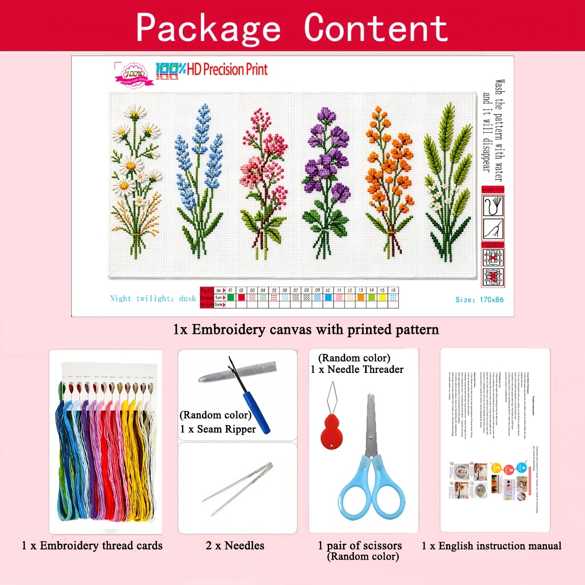 TEMU A Set Of 6 Embroidery Cross- Bookmark Kits, Diy Handmade Colorful Tassel Embroidery Bookmark Material Pack, Beginner-friendly Handmade Gift,