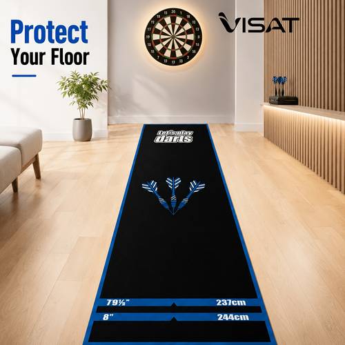 Professional Dartboard Mat with Non Slip Rubber Backing, Durable Floor Protector with Standard Throw Line for Indoor And Outdoor Games, Room, Bar, Garage, Basement, Party Night And Tournament Use, 2 Size Options for Beginners