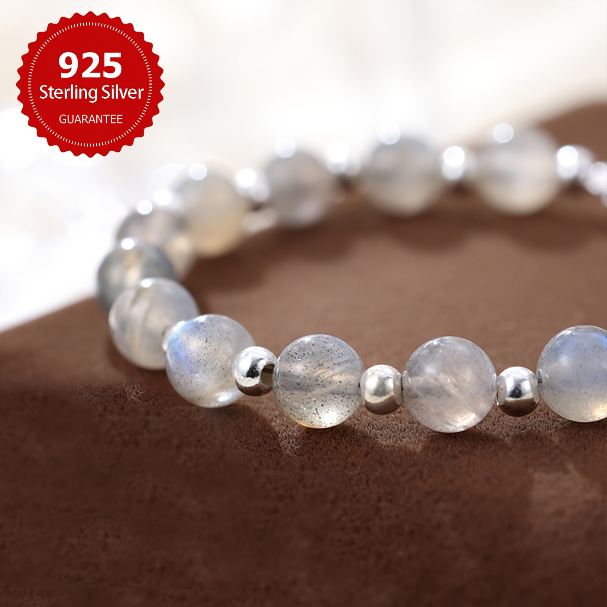 Women's S925 Sterling Silver Beaded Bracelet - Elegant Valentine's Gift