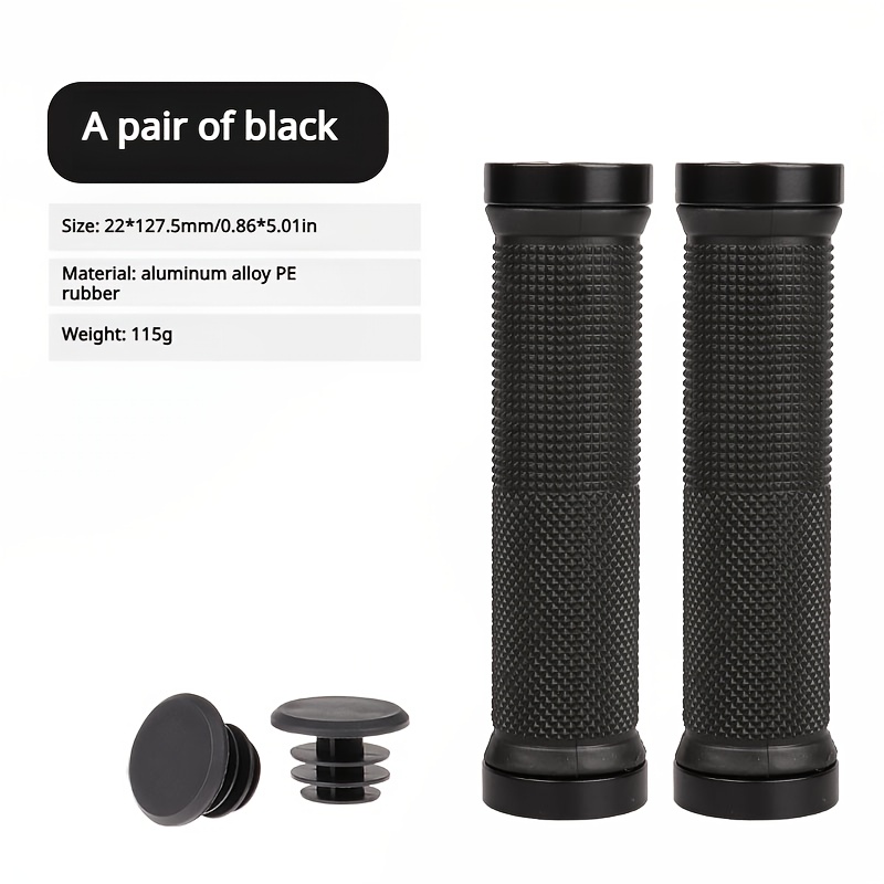 TEMU Handlebar Grips For Bikes, Featuring An Elastic Textured Design, Double Locking Mechanism, Suitable For Bmx, Foldable , E-bikes, Scooters, And
