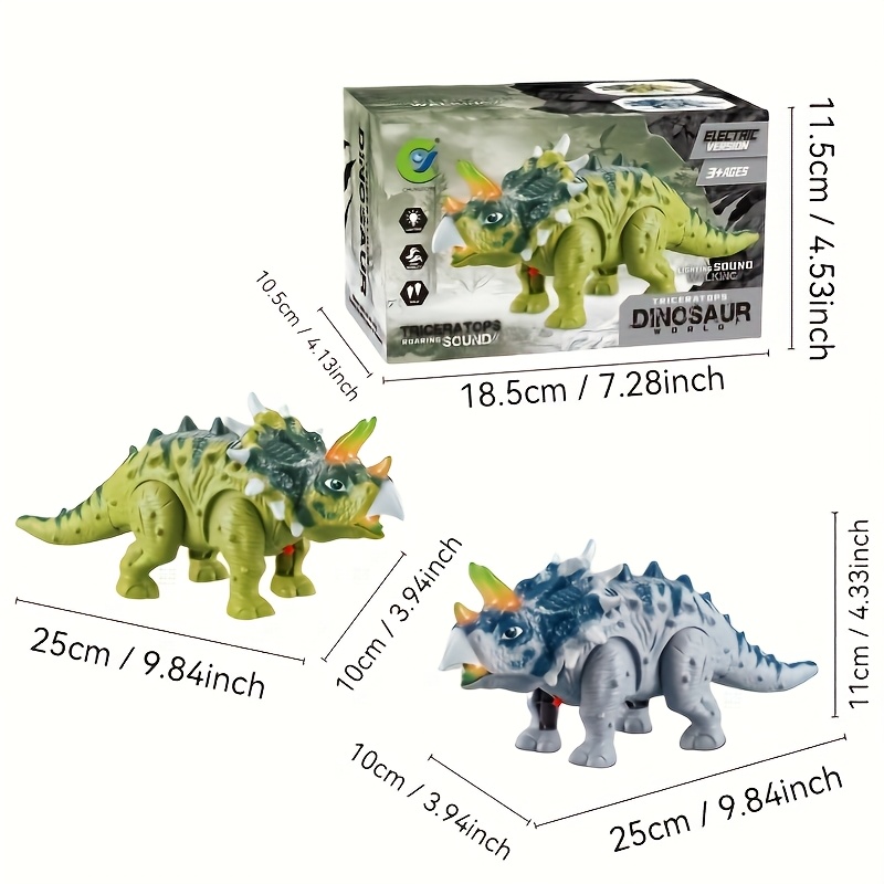 Electric Moving Triceratops Dinosaur Toy with Sound Effects