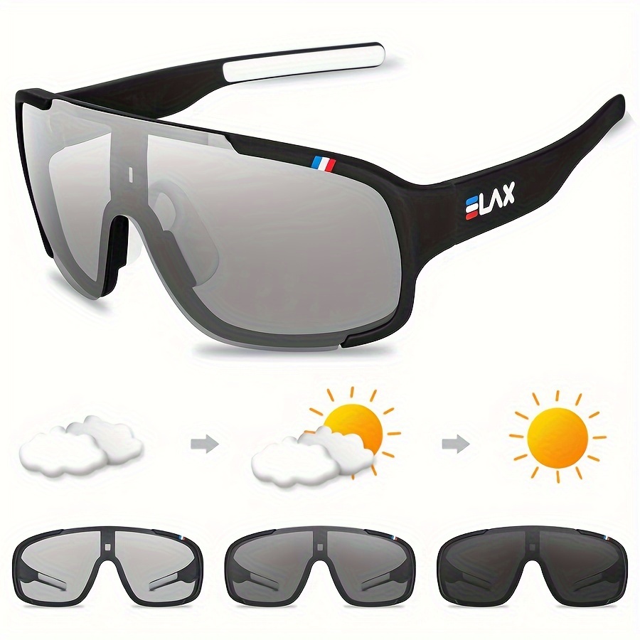 TEMU Elax Brand New Polarized And Photochromic Glasses Outdoor Cycling Eyewear Sports Baseball Softball Running Driving Men Women Bike Bicycle Glasses