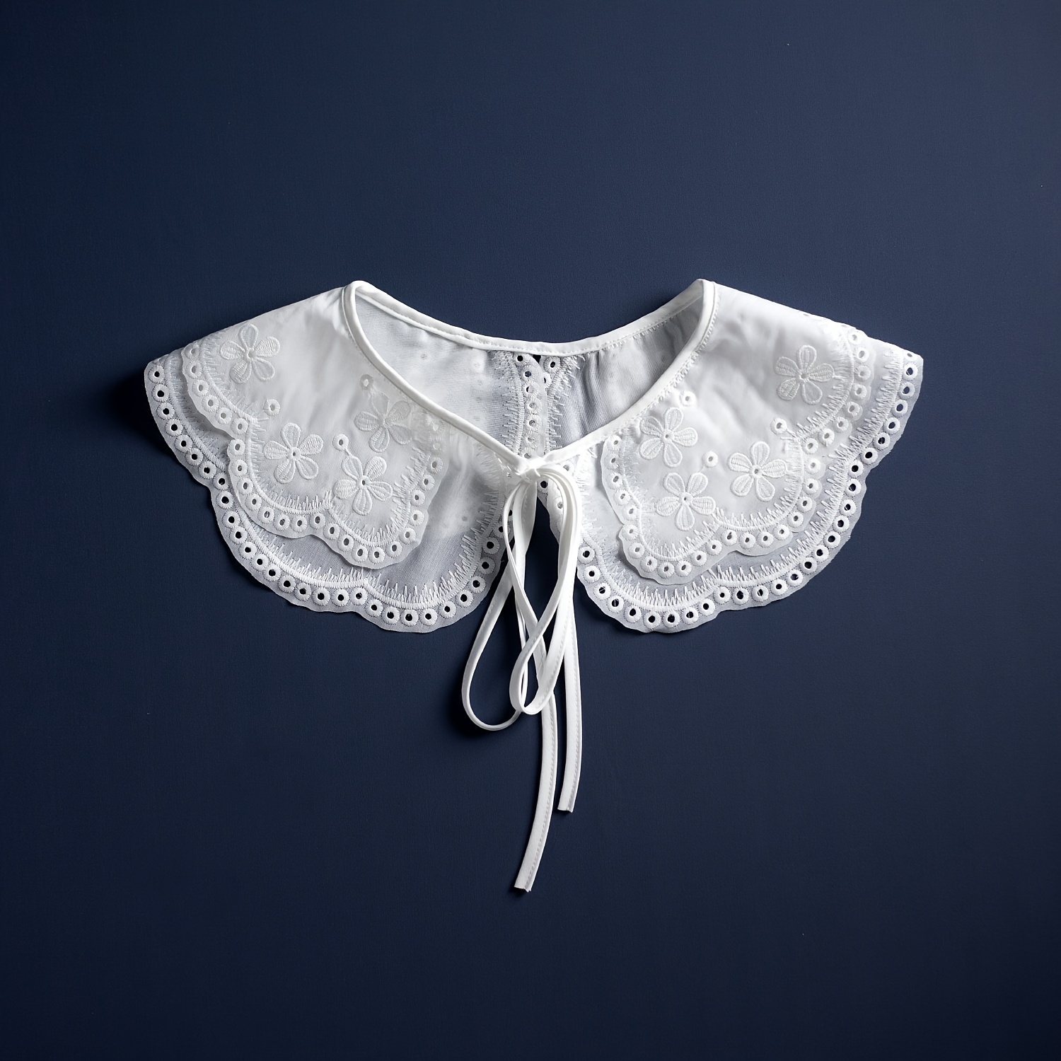 TEMU 1 pieza de cuello de muñeca de encaje bordado de capa, cuello de , capa exterior, bufanda, chal