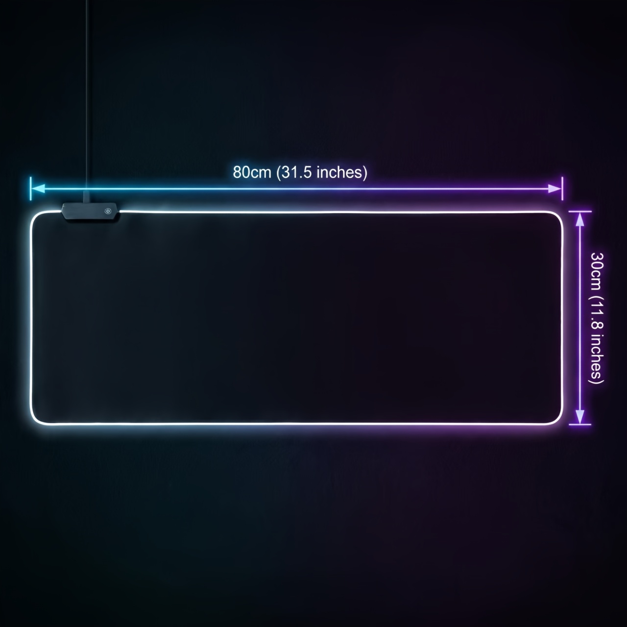 TEMU Rgb Led Gaming Mouse Pad Large Soft Rubber Mat With 9 Lighting Non-slip Base For Desk/laptop Usb Powered Ideal For Gamer/office/home