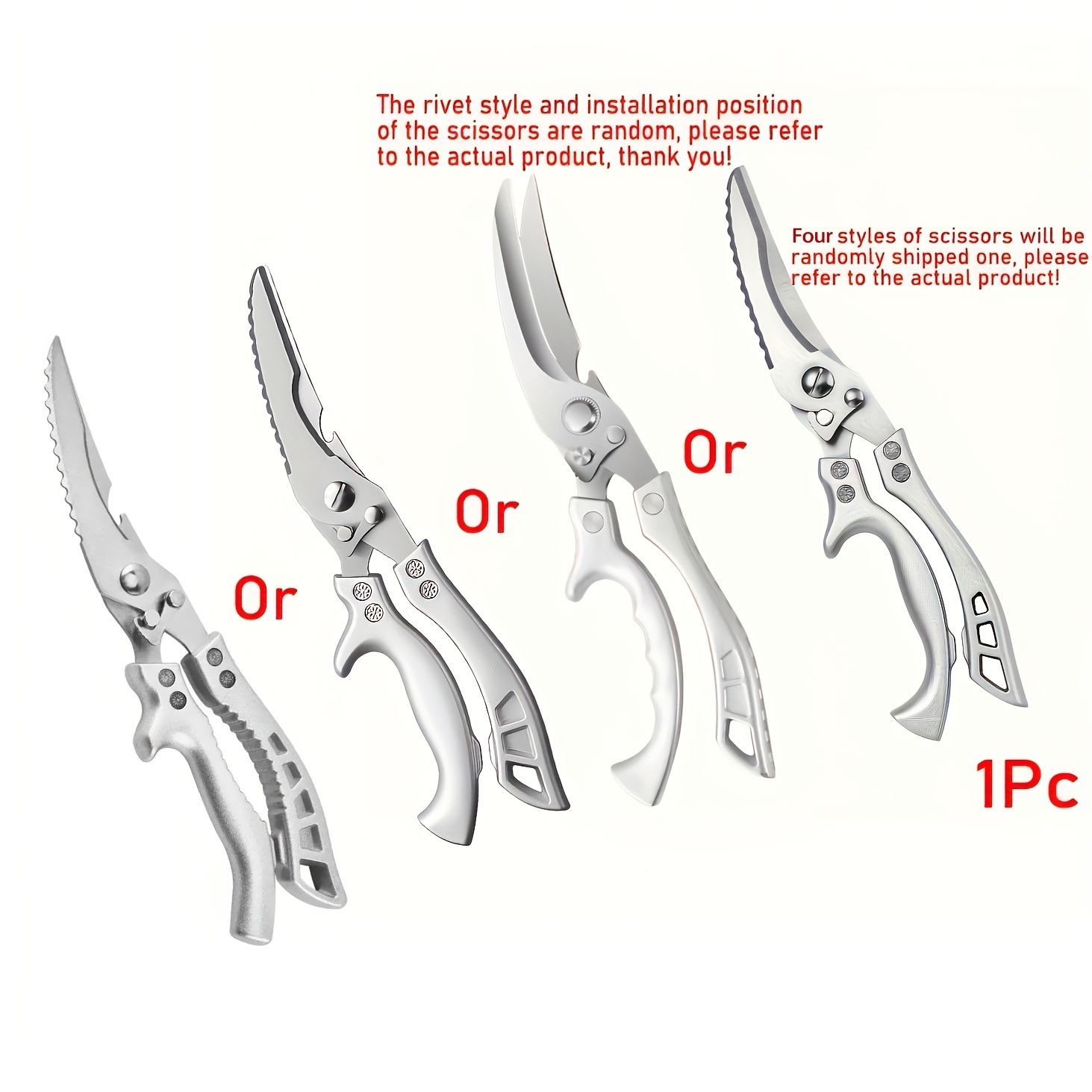 Chicken Bone Kitchen Scissors Kitchen Duck Fish Cutter Steel Scissors Cooking Scissors Chicken Wings Fish Killing Bbq Scissors Food Scissors Food Industrial Scissors Scissors Tools Random Style