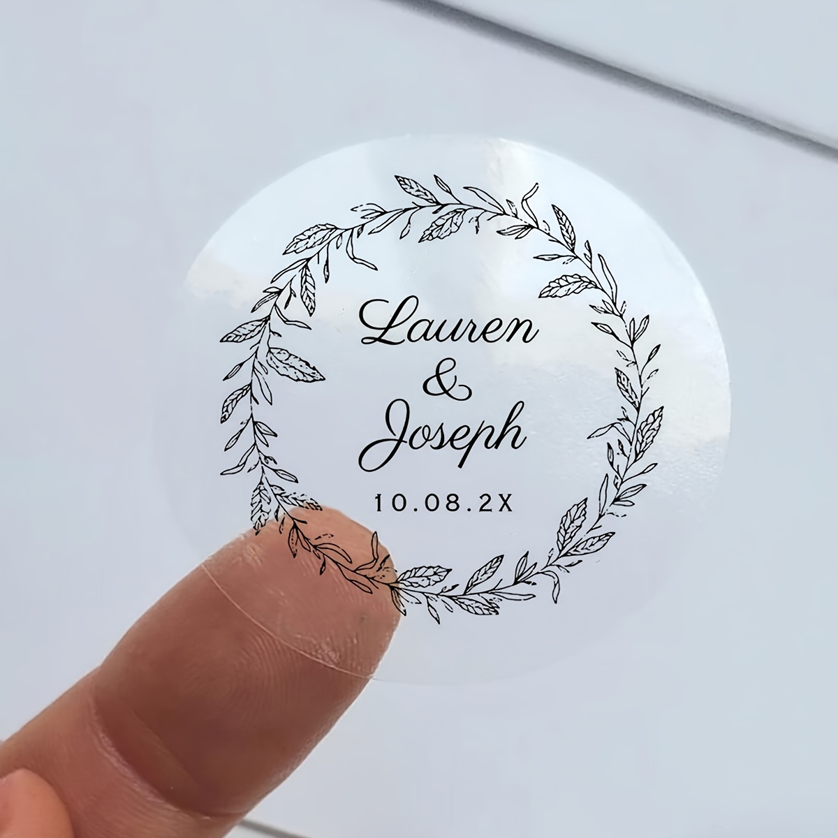 

100pcs Custom Transparent Black Polyethylene Terephthalate Wedding Plant Flower Name Stickers