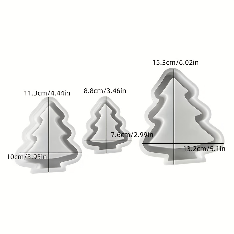 Silicone Molds For Casting, Large Medium And Small Christmas Tree Shaped Silicone Resin Molds, Suitable For Christmas Series Ornaments And Gypsum Resin Making