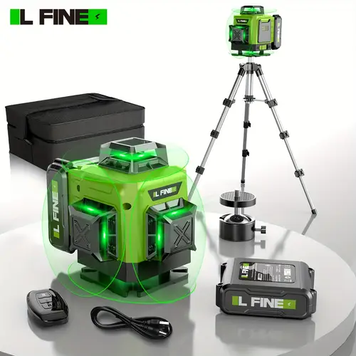 green light 16 line laser level meter with an oversized battery screen is suitable for furniture decoration calibration work diy craft makers etc stand is convenient for working at elevated