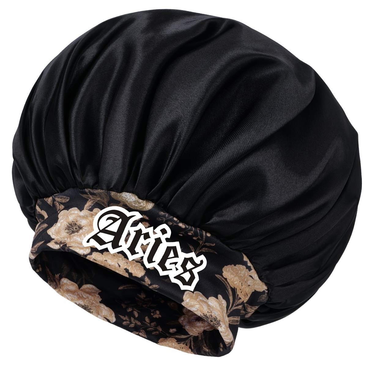 TEMU 1pc Zodiac Sign Satin Sleep Bonnet With Wide Brim, Lightweight, Protection For & Daily Use, Hair Bonnet For Sleeping, Perfect For Curly Hair Care & , Valentine's Day Gift Idea