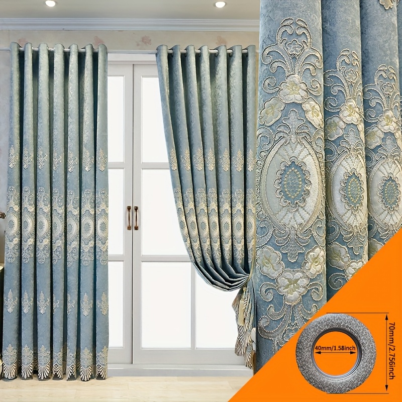 Rideaux Brodés Rose Jacquard Européen - Luxe, Sur Mesure, Pour Salle à Manger Ou Salon