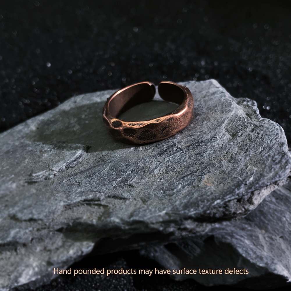 Anillo Ajustable Vintage de Antiguo Texturizado para Hombres Joyería  en Aleación de Cobre, Diseño Unisex para Uso Casual y