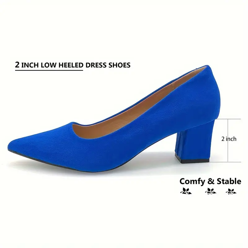 womens pumps 2 inch pointed toe dress shoes royal blue block - Temu womens pumps 2 inch pointed toe dress shoes royal blue block - Temu