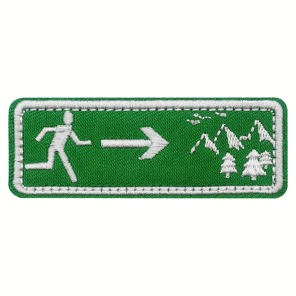 E-shop Sicherheitsausgang in den Wald Berg Stickerei Aufnäher, Abenteuer Wild Rucksack, Mütze, Ausrüstung Zubehör mit Klettverschluss