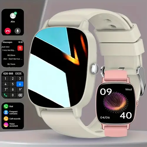 smart watch for men women high quality waterproof ipx8 answer make calls multiple sports camera control sedentary alerts 1 85 tft white straps compatible with ios smart watch for phones versatile wearable modern wearable durable wearable