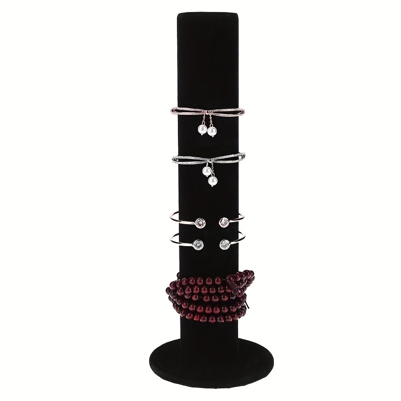 Image of 1 Black Vertical Jewelry Organizer With Soft Velvet Cover, Jewelry Bracelet Display Stand, Headband Organizer, Desktop Jewelry Organizer, Home, Bedroom, Bathroom, Jewelry Towers