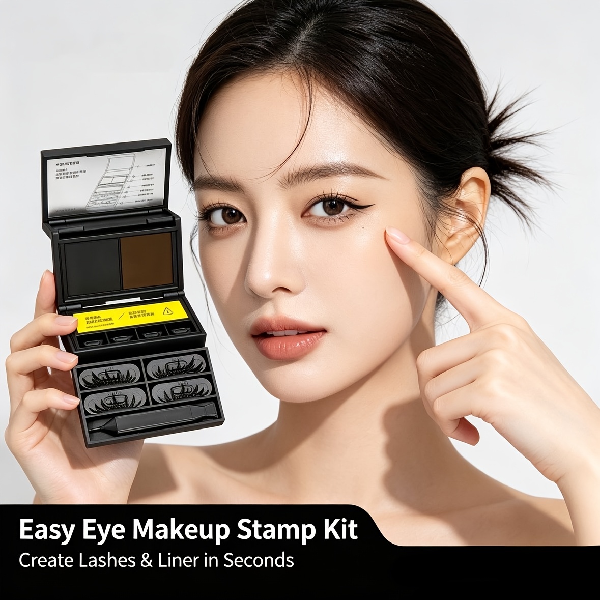 3 in 1 eyelash stamp eyeliner pen with stamp tip marker tip pen tip portable multi for instant lash extensions eyebrow eyelid designs suitable for normal skin travel friendly beauty device Product details 2