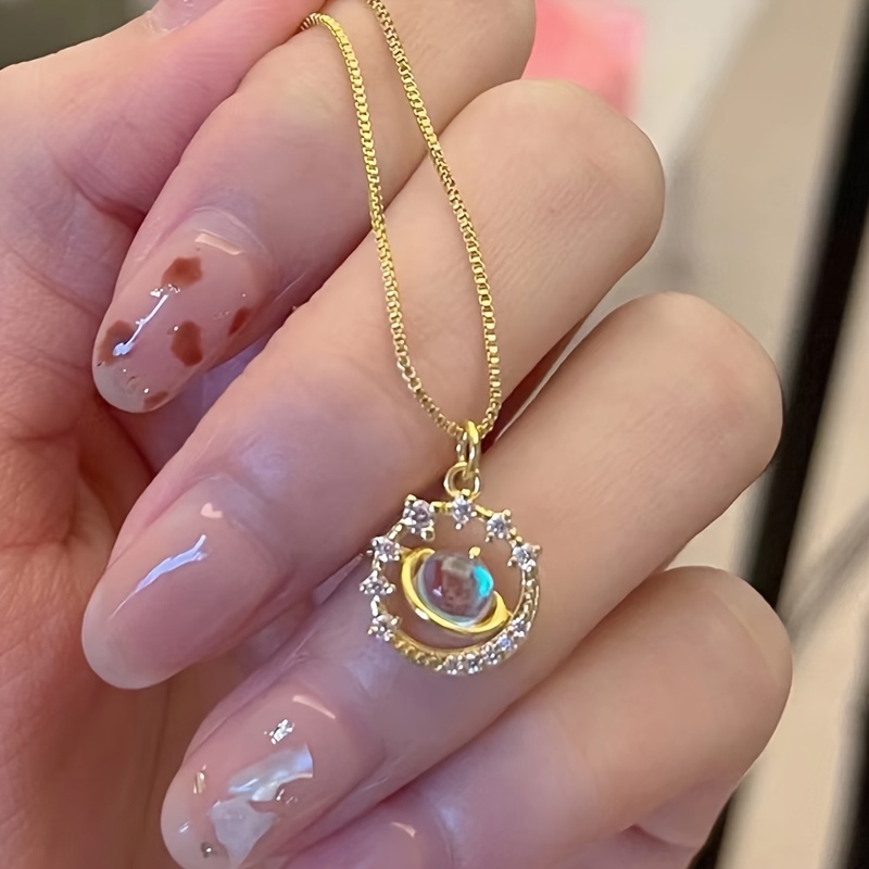 TEMU 1pc Of Delicate And Elegant Saturn Pendant Necklace Jewelry For Casual Wear And Special Occasions Jewelry Accessories Women's New Year's Or Valentine's Day Gift Fine Accessories