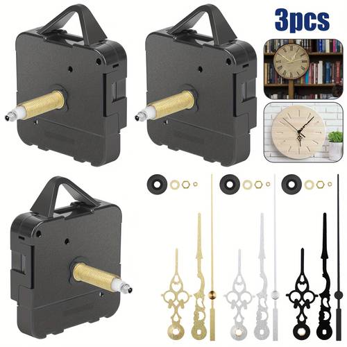 3pcs jump seconds clock movement kit diy wall clock repair kit with hands parts replacement parts with low energy for decorative clocks ideal for home use