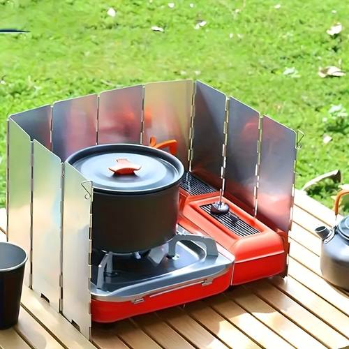 1pc ultralight aluminum alloy stove windscreen foldable suitable for outdoor camping and picnic