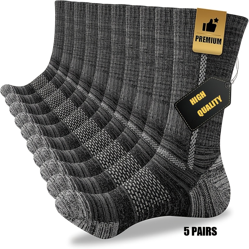 item picture 5 pairs of high quality mens   socks for   suitable for hiking running sports socks mens midsole boots socks