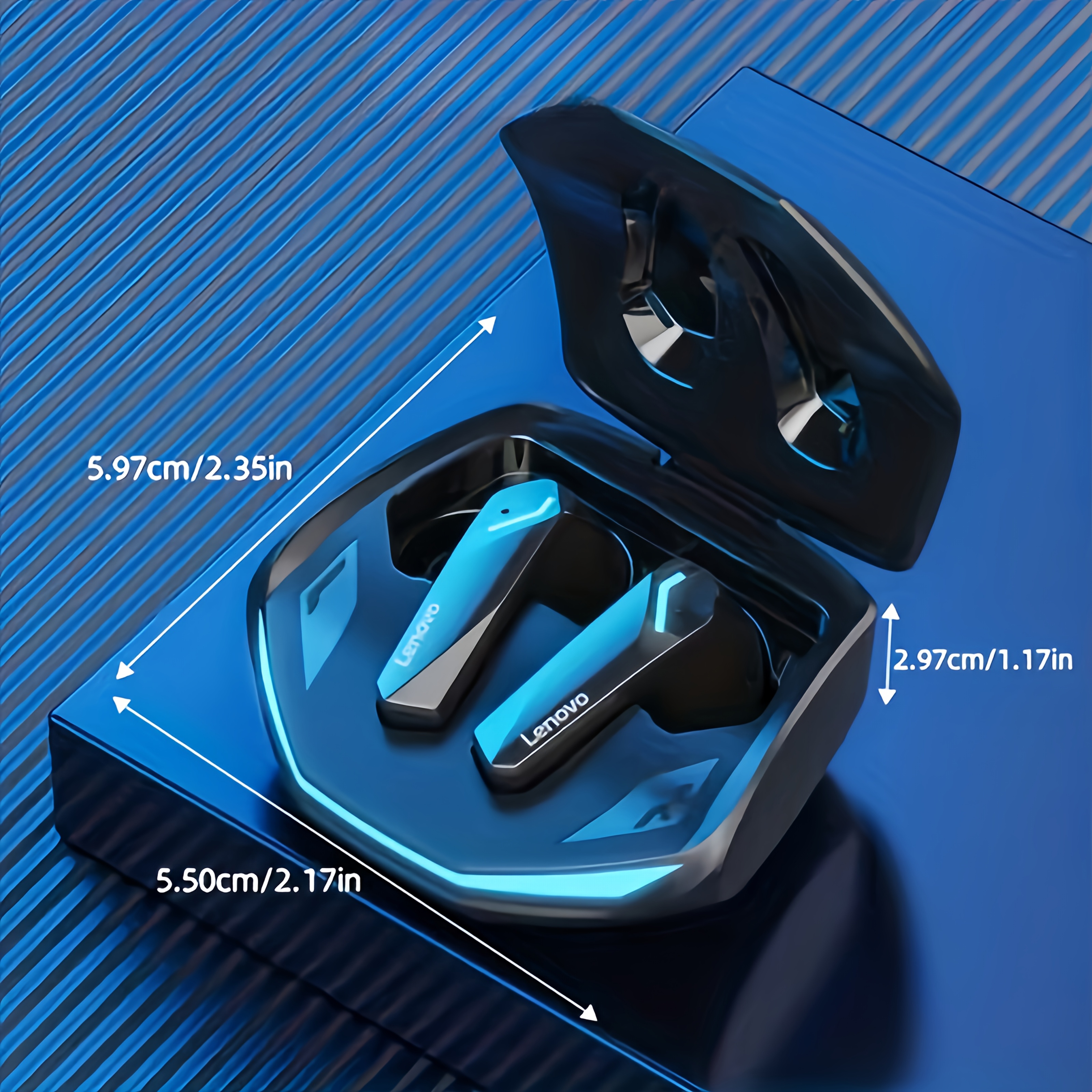 Lenovo GM2 PRO Calidad de Sonido Hifi Análisis Tri-banda equivalente para llamadas HD suaves y claras con reducción inteligente de ruido, Auriculares Reductor de Ruído, Dispositivo Audio Claro, Compacto Diseño Moderno Duradero Tecnología Avanzada Cancelación Activa Noise Cancelling Headset Voz en Alta Definición Trabajadores Remotos Grabación de Voce - Imagen 6